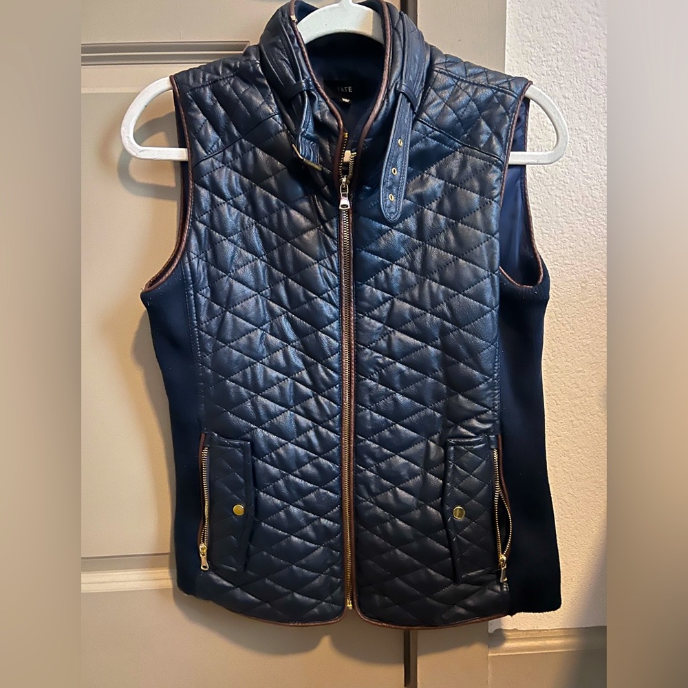 Faux Leather Quilted Vest